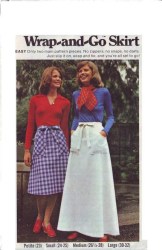 4025 5726 BUTTERICK 1970 WRAP AND GO TIE A-SKIRT LENGTHS PATTERN SM, MD, LARGE